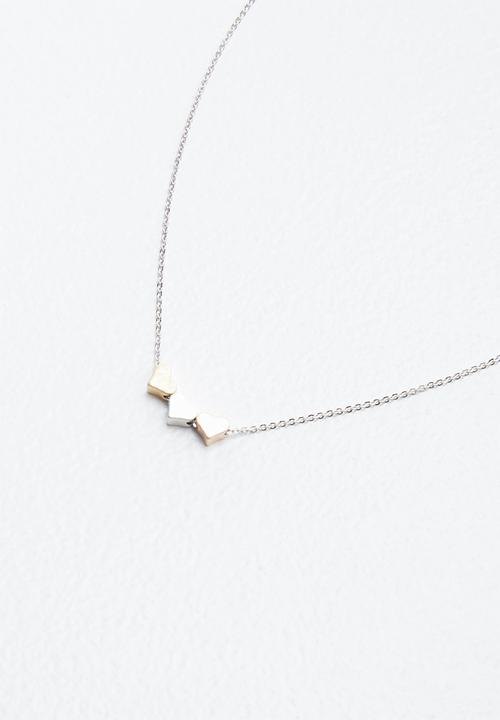 Pop Candy - 3 Hearts necklace - silver