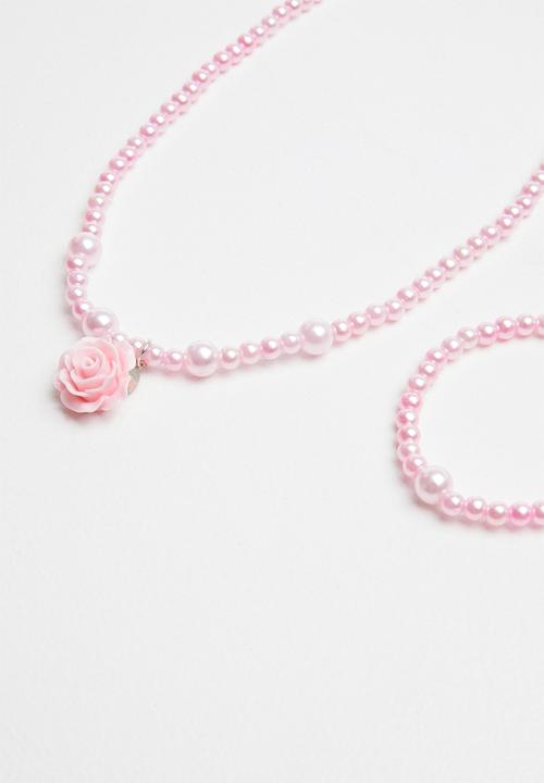 Pop Candy - 2 piece necklace and bracelet set - pink