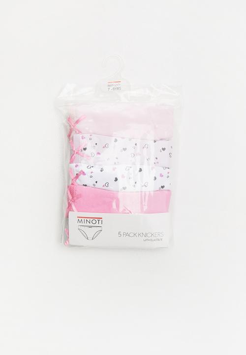MINOTI - 5 pack knickers set - pink & white