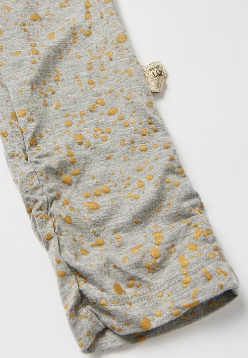 Pop Candy - Girls stretched jumpsuit - grey & gold 
