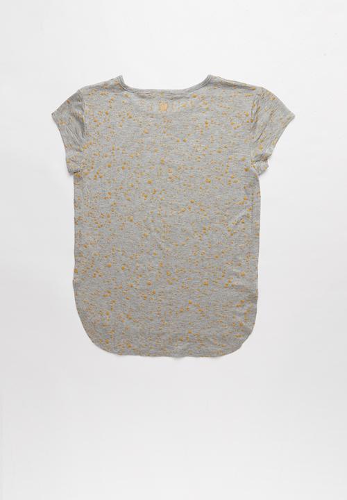 Pop Candy - Girls stretched T-shirt - grey & gold 