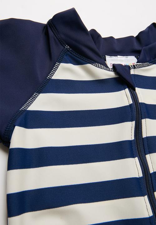 Pop Candy - Stripe one piece - navy & cream 