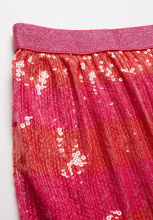 Pop Candy - Girls sequin skirt - pink & orange 
