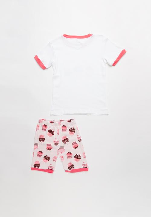 Pop Candy - Cupcake print pj set - pink & white