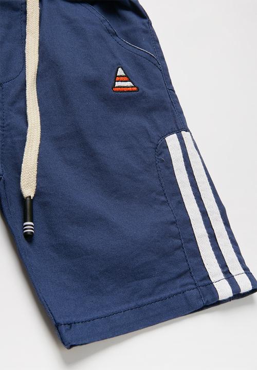 Pop Candy - Boys side stripe shorts - blue