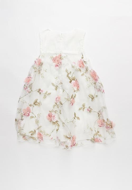 Pop Candy - Embroidered combo dress - white
