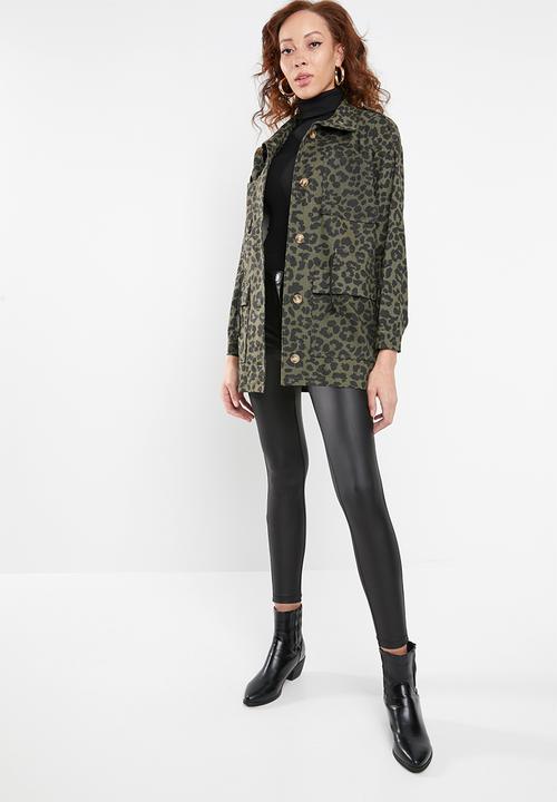 Missguided - Leopard camo parka - khaki & black