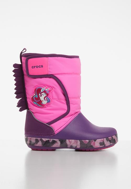 Crocs fl unicorn lights boot k-pink 