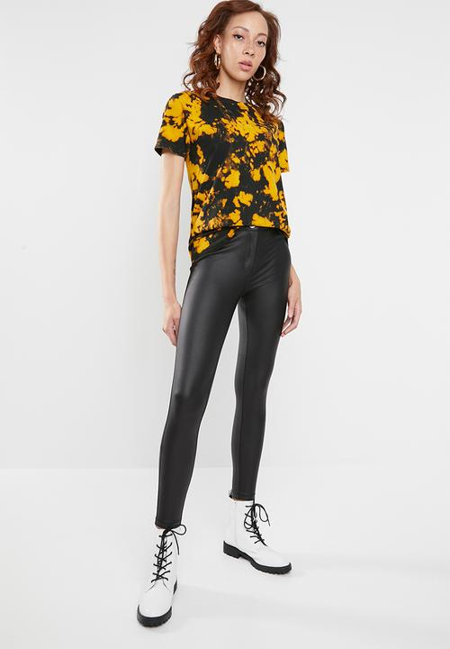 Missguided - Tie dye shirt - yellow & black