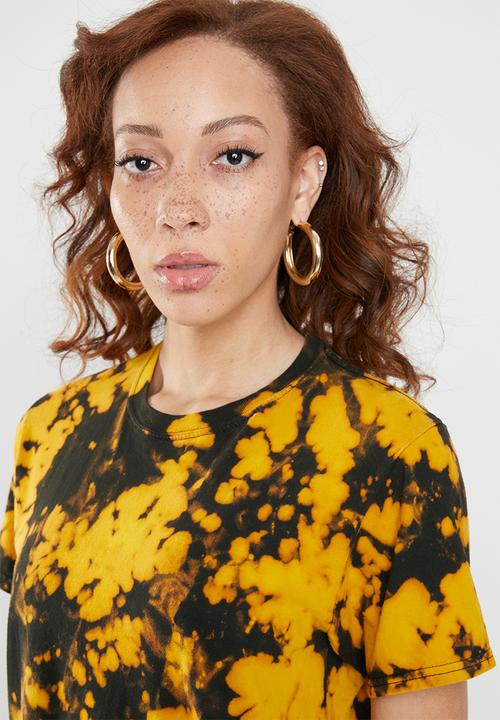 Missguided - Tie dye shirt - yellow & black