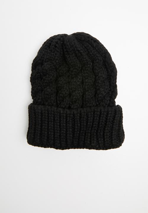 Pop Candy - Cabled beannie - black