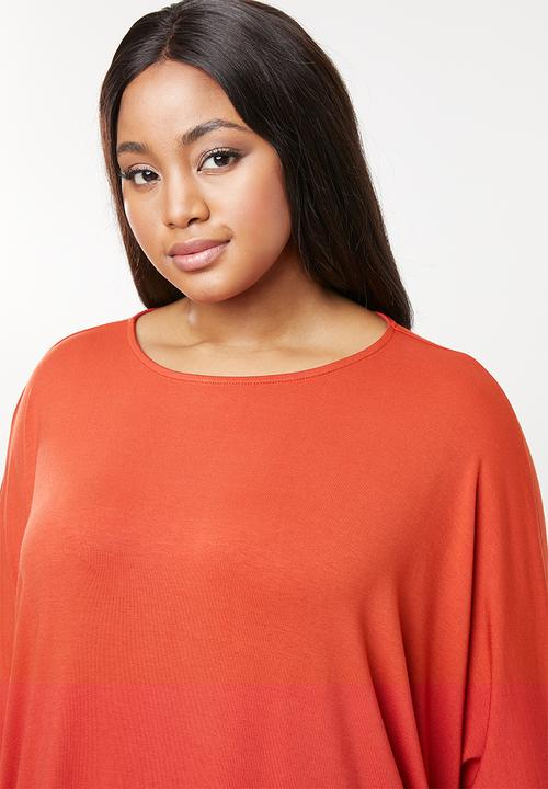 edit Plus - Cuffed easy fit dress - orange