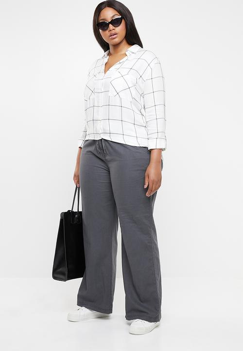 edit Plus - Utility linen pants - grey