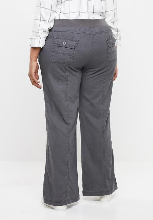 edit Plus - Utility linen pants - grey