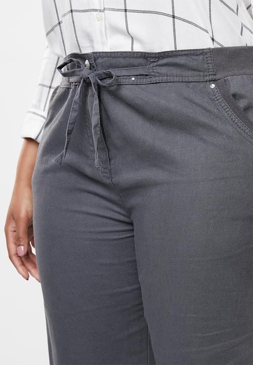 edit Plus - Utility linen pants - grey
