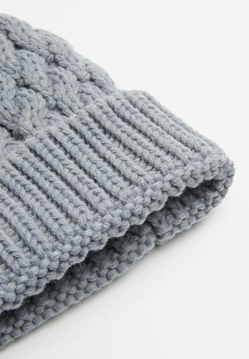Pop Candy - Cabled beannie - grey