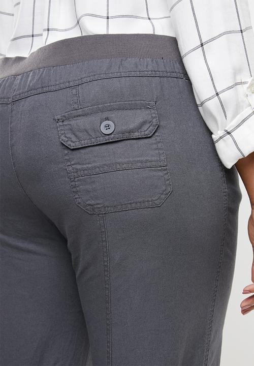 edit Plus - Utility linen pants - grey