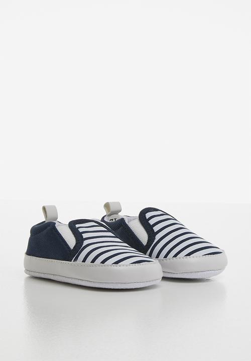 Pop Candy - Infants booties - navy & white