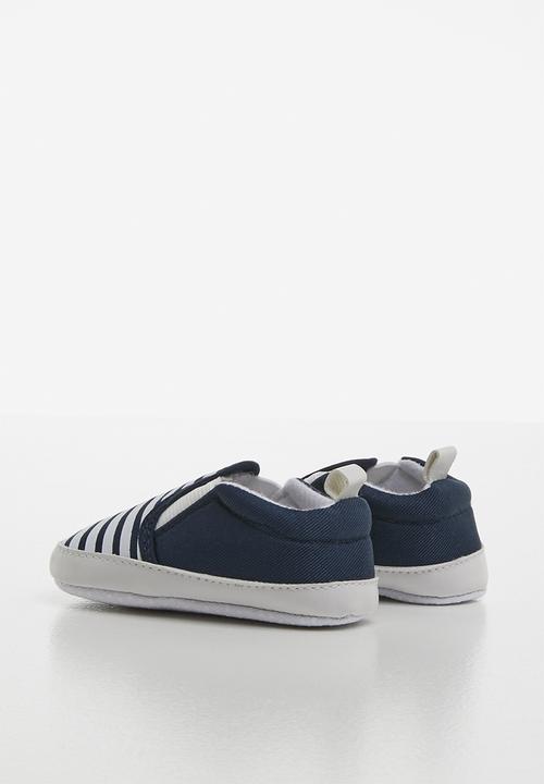 Pop Candy - Infants booties - navy & white