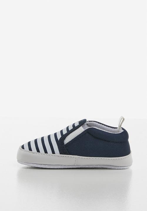 Pop Candy - Infants booties - navy & white
