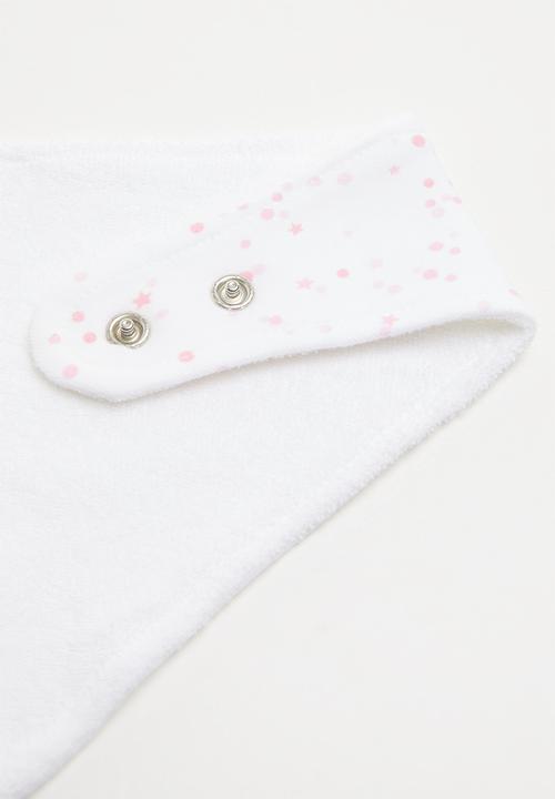Pop Candy - Baby girls bib - pink & white