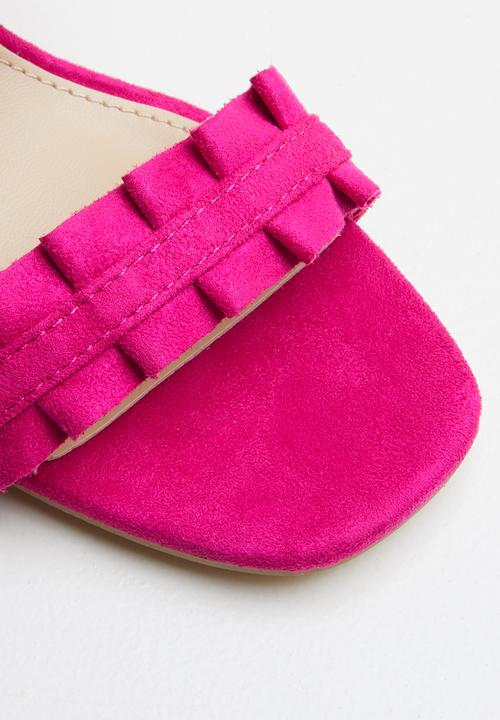 STYLE REPUBLIC - Slingback frill block heels - pink 