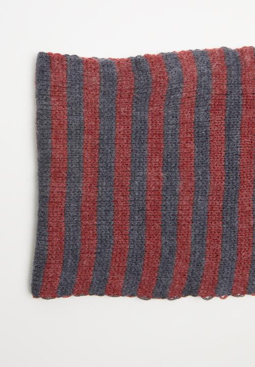 Pop Candy - Kids snood - navy & burgundy