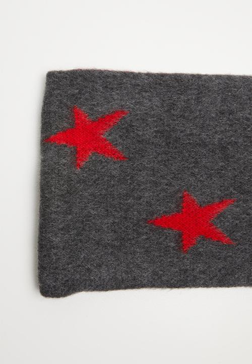 Pop Candy - Kids snood - grey & red