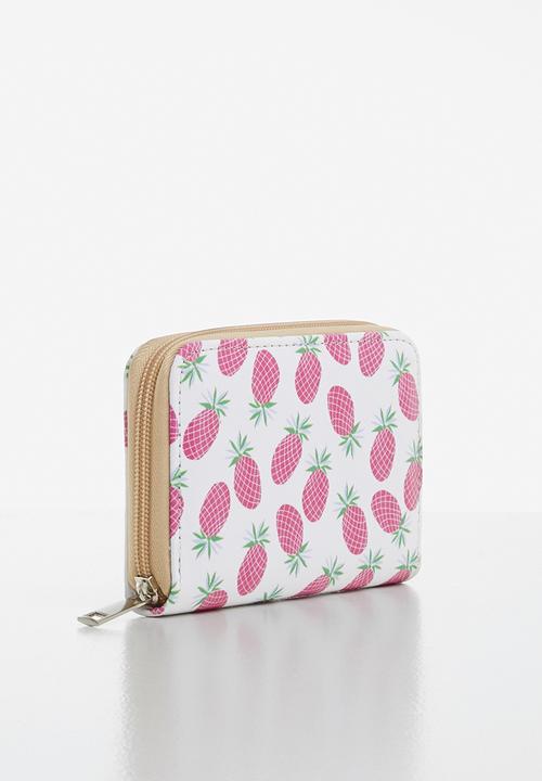 Pop Candy - Pineapple printed purse - pink & white