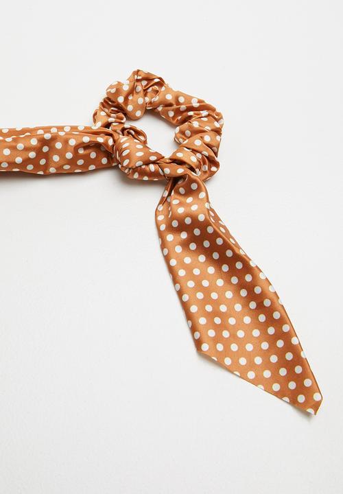 Cotton On - Scarf scrunchie - bronze & white