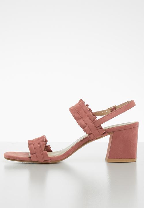 STYLE REPUBLIC - Slingback frill block heels - pink