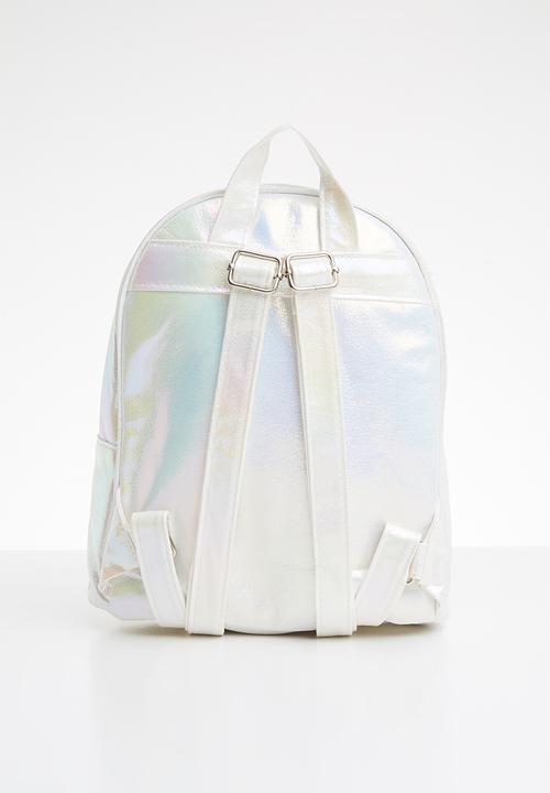 Pop Candy - Backpack with fluffy heart - white
