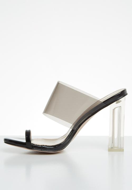 Public Desire - Faux leather toe strap heel - black