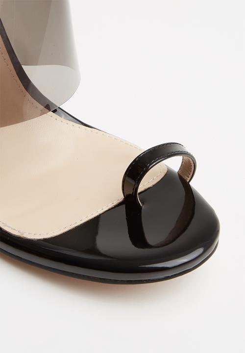 Public Desire - Faux leather toe strap heel - black