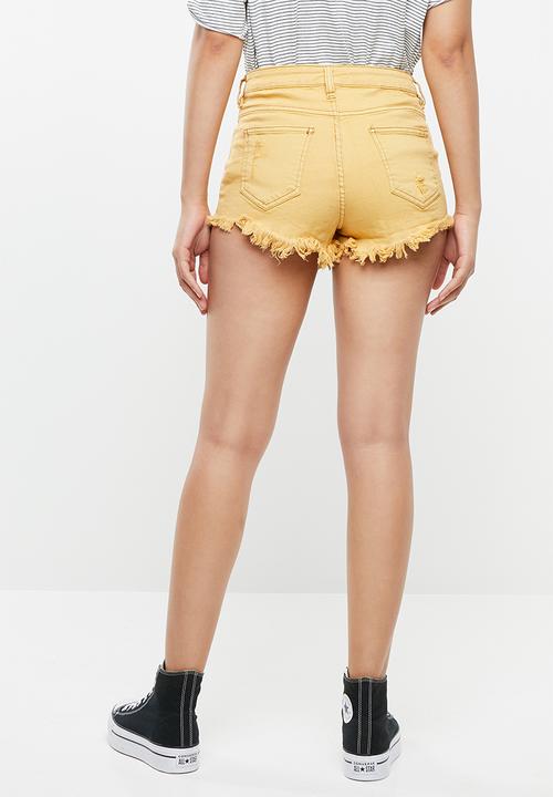 Supré  - LA destroyed shorts - yellow 