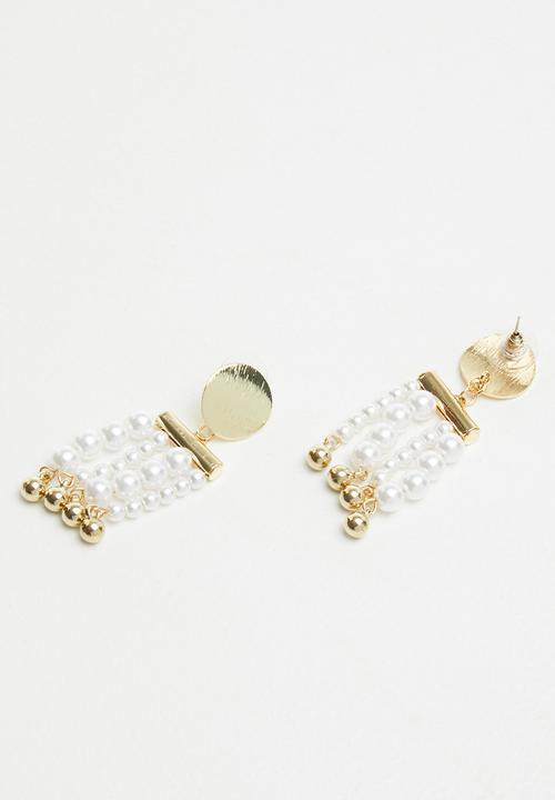Superbalist - Pearl fall earrings - gold & white