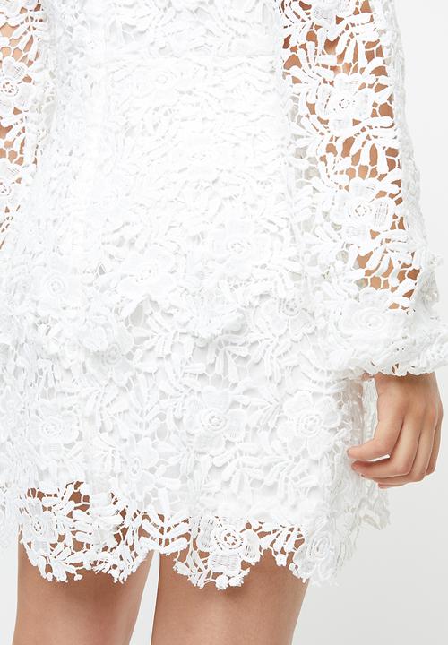 Missguided - Crochet layered dress - white