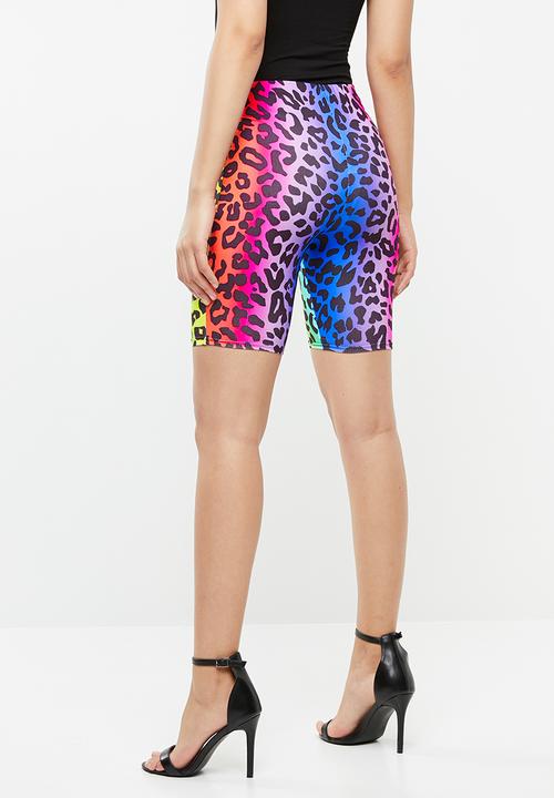 Missguided - Tie dye animal print shorts - multi
