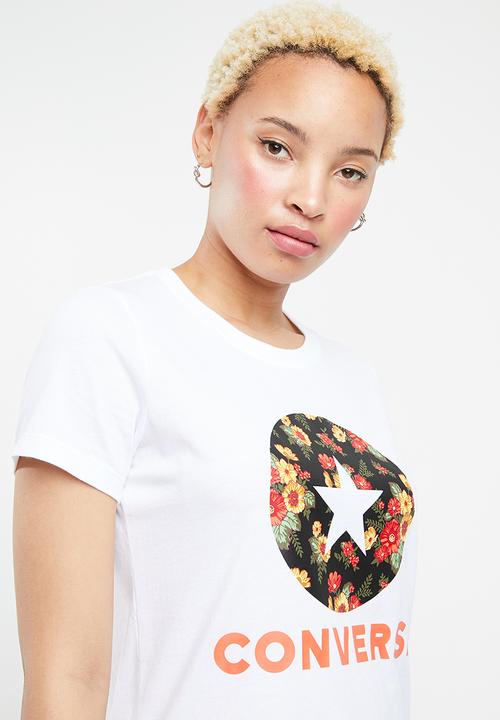 Converse - Converse in bloom floral tee - white