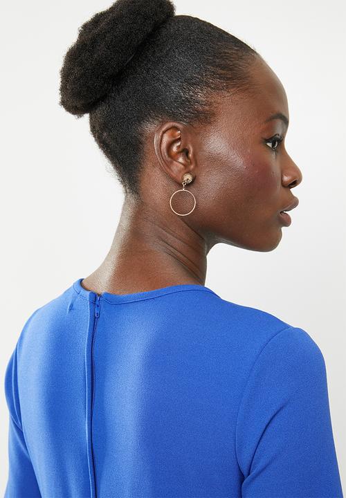 edit - Short sleeve pencil dress - blue