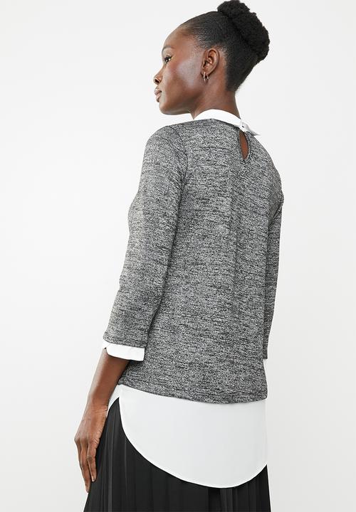 edit - Combo top - grey & white