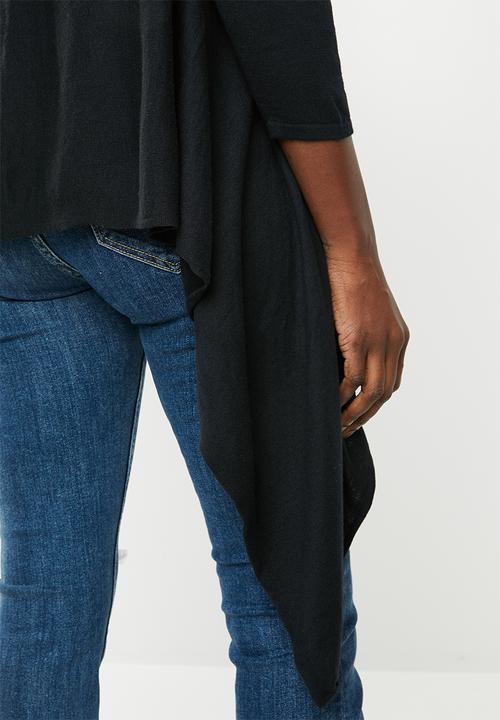 edit - Light weight waterfall cardi - black