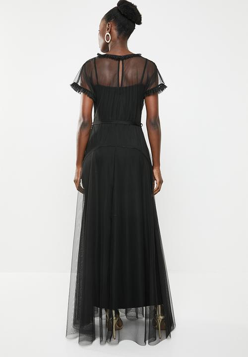AMANDA LAIRD CHERRY - Phateka sheer maxi dress - black