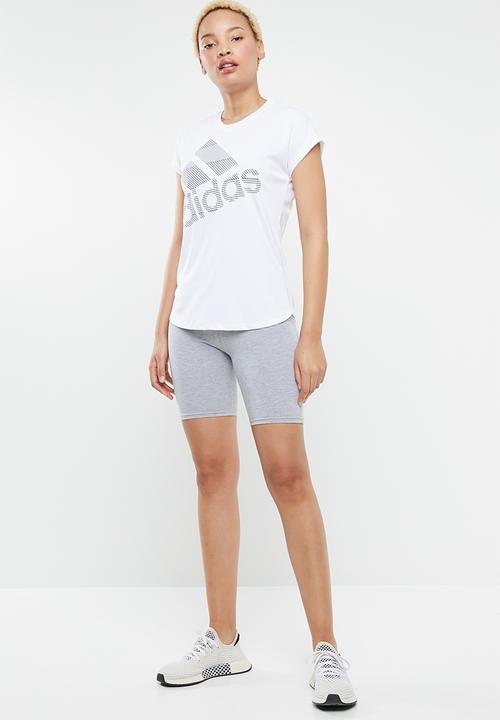adidas Performance - Short sleeve badge of sport logo tee - white