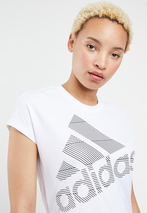 adidas Performance - Short sleeve badge of sport logo tee - white