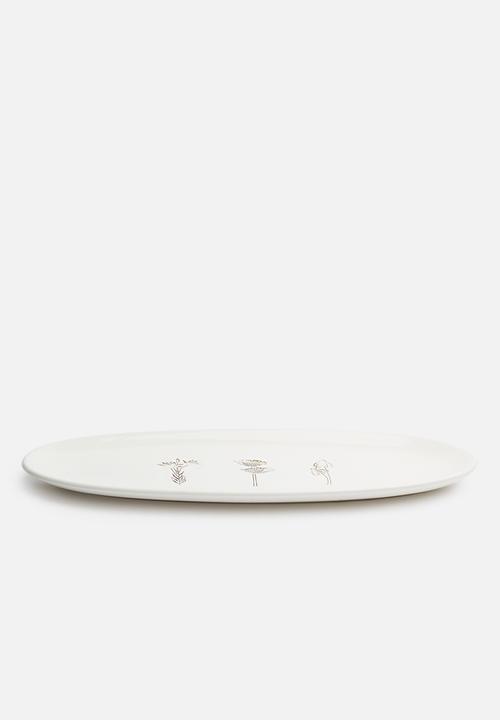 Urchin Art - Flora platter - off white