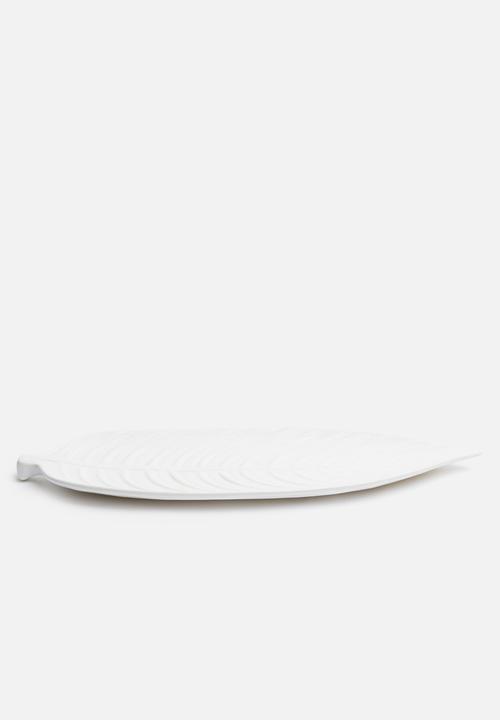 Urchin Art - Leaf platter - white