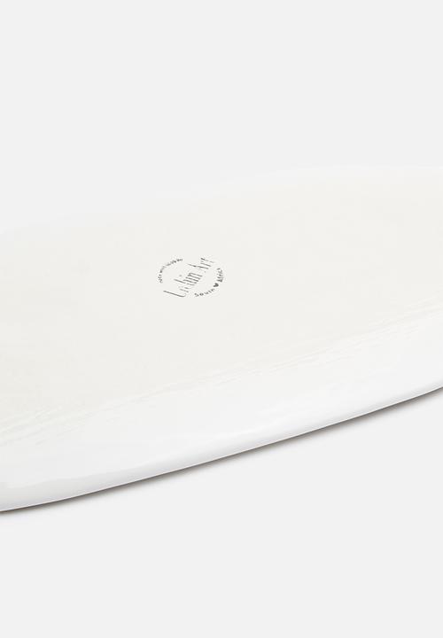 Urchin Art - Leaf platter - white
