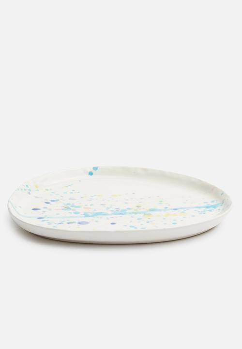 Urchin Art - Oval dribble trinket tray - multi