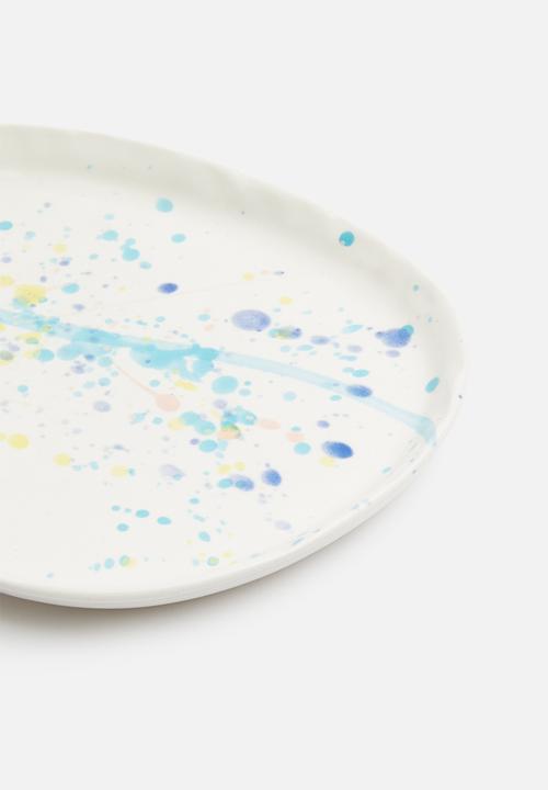 Urchin Art - Oval dribble trinket tray - multi